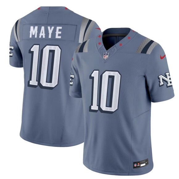 Mens Youths Drake Maye Vapor Stitched Jersey Storm Blue - Picture 1 of 2